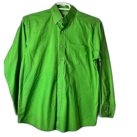 Ariat Pro-Series Green Western Button Down Dress Shirt Size S - Picture 1 of 7